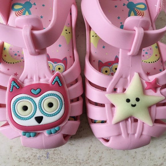 Zaxy Glow in the Dark Soft Jelly Owl Star Sandal - Picture 2 of 7
